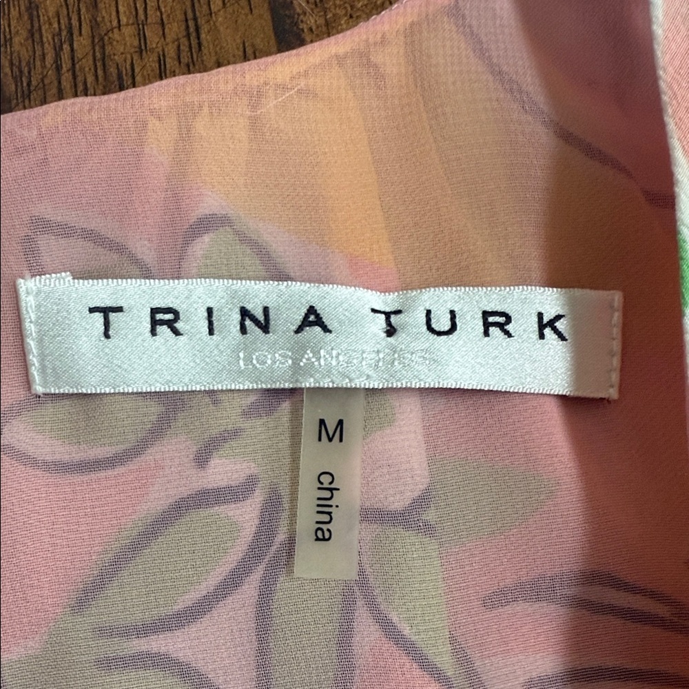 Trina Turk Pink and Green Floral Top - Picture 2 of 3